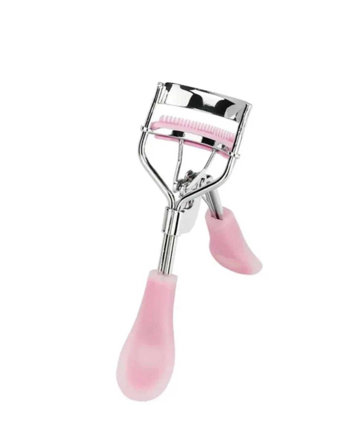 Stainless Steel Pink Eyelash Curler with Silicone Lash Comb